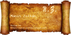 Manit Zoltán névjegykártya