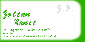zoltan manit business card